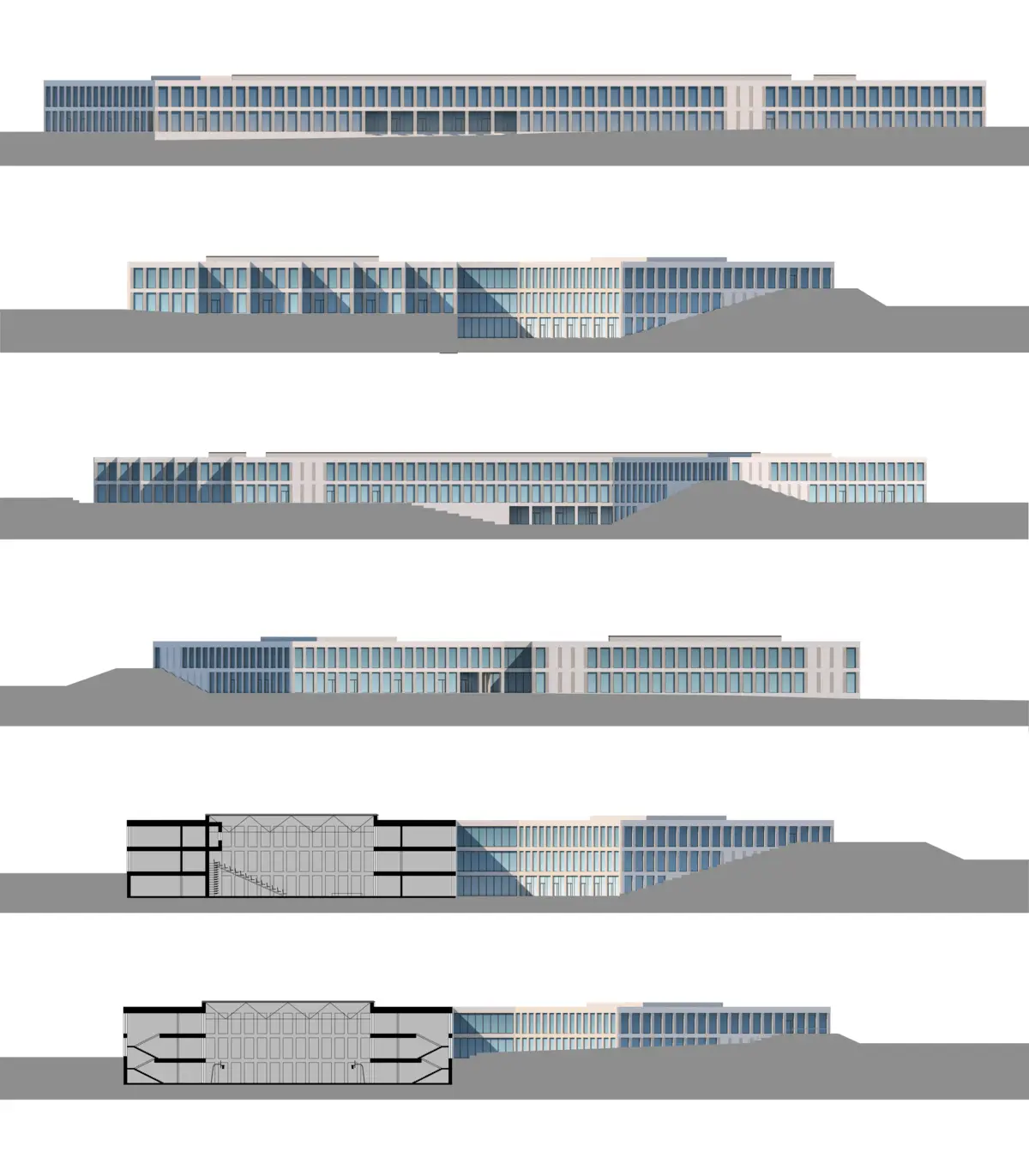 KAS creative architecture studio project school gymnasium facade section