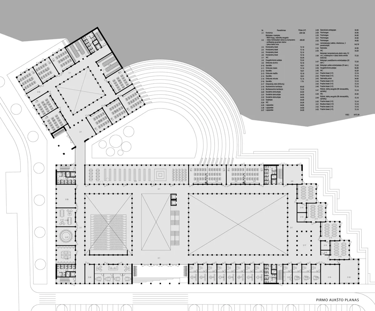 KAS creative architecture studio project school gymnasium floor plan 1