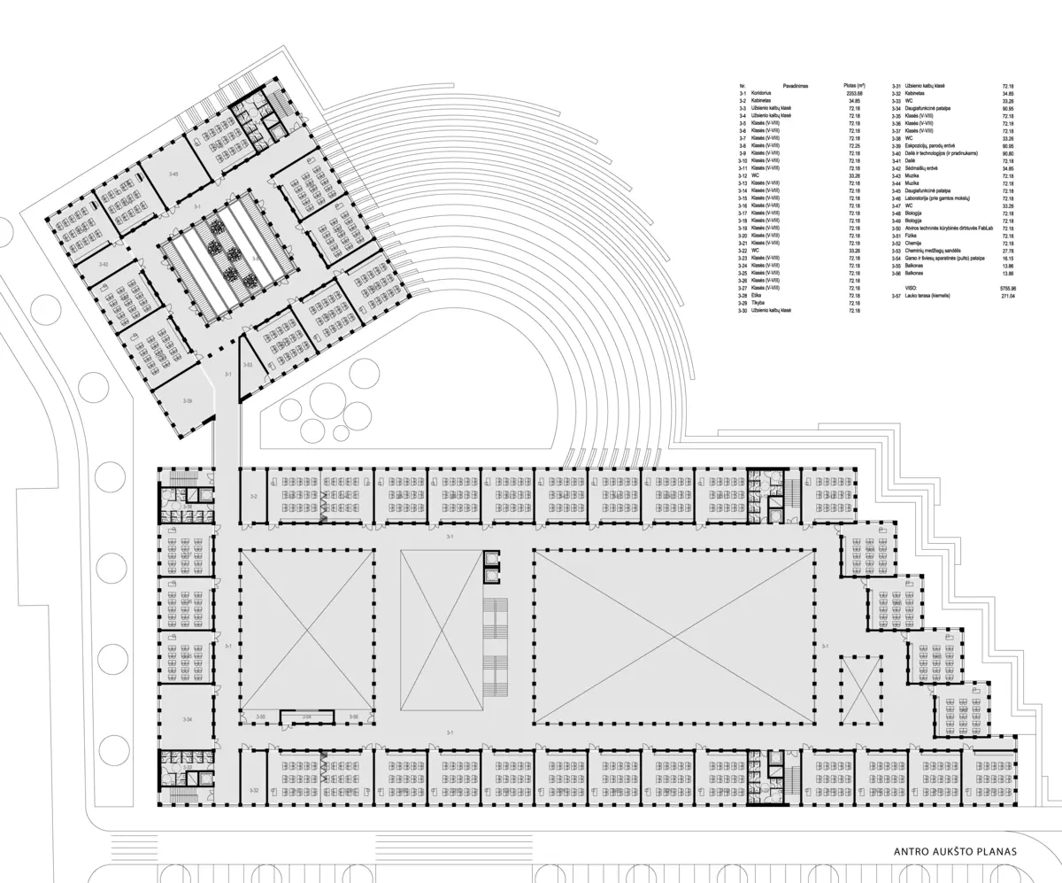 KAS creative architecture studio project school gymnasium floor plan 2