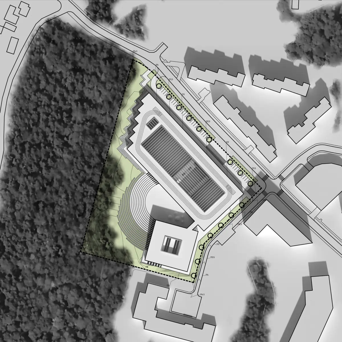 KAS creative architecture studio project school gymnasium site plan