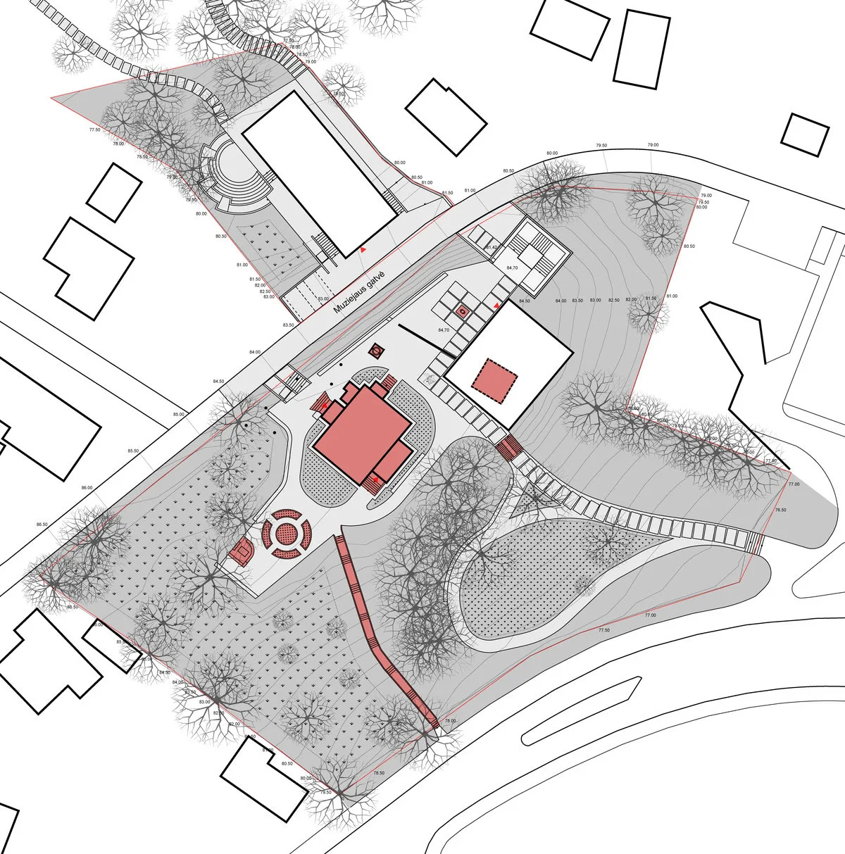 KAS creative architecture studio project A Baranauskas A Žukauskas Vienuolis Museum site plan