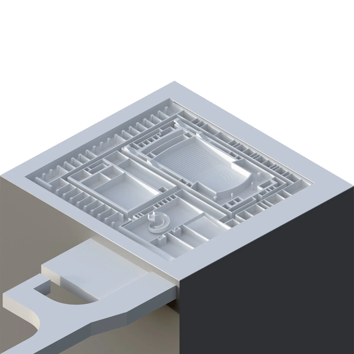 KAS creative architecture studio project national concert hall diagram axonometry