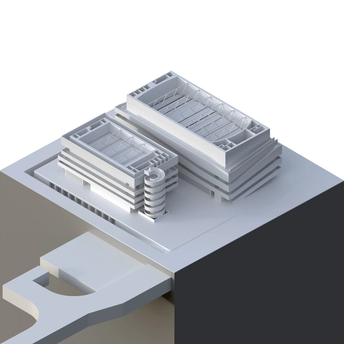 KAS creative architecture studio project national concert hall diagram axonometry